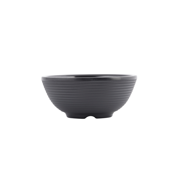 Tablecraft RAM2RBK 2 Oz Round Ribbed Black Melamine