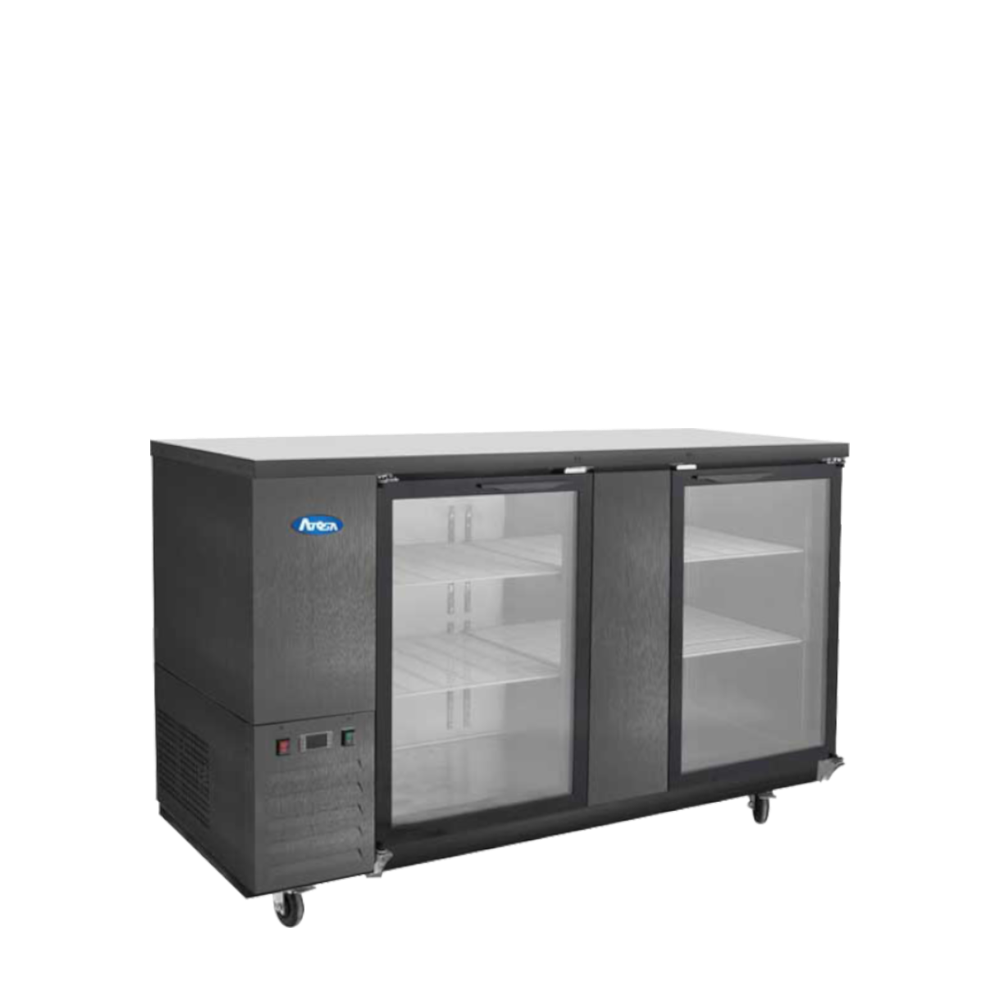 Atosa SBB69GGRAUS2 69" Black Shallow Depth Back Bar Cooler with Glass Doors