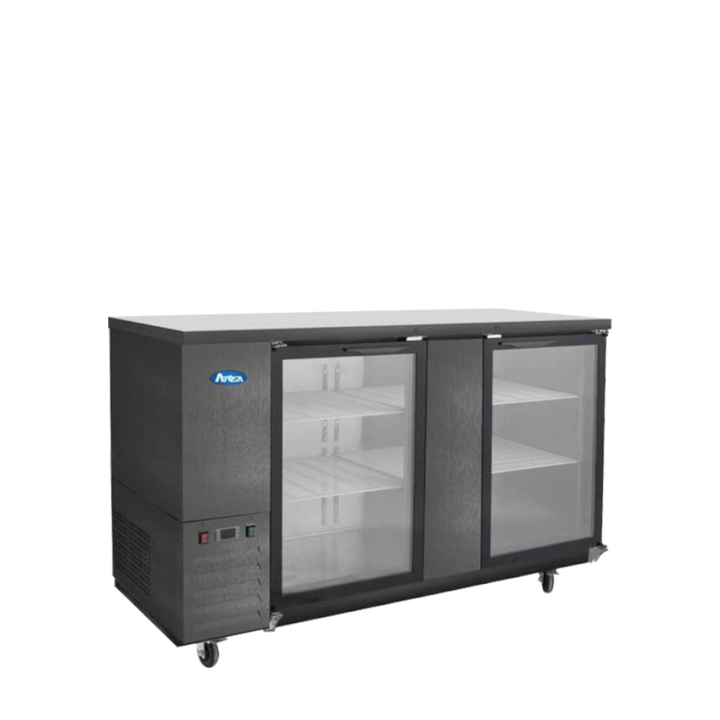 Atosa SBB69GGRAUS2 69" Black Shallow Depth Back Bar Cooler with Glass Doors