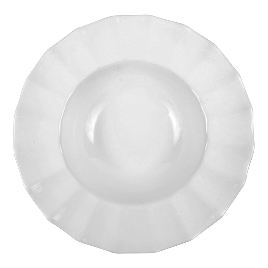 American Metalcraft CERRL12 12" Ruffle Rim White Round BowlShopAtDean