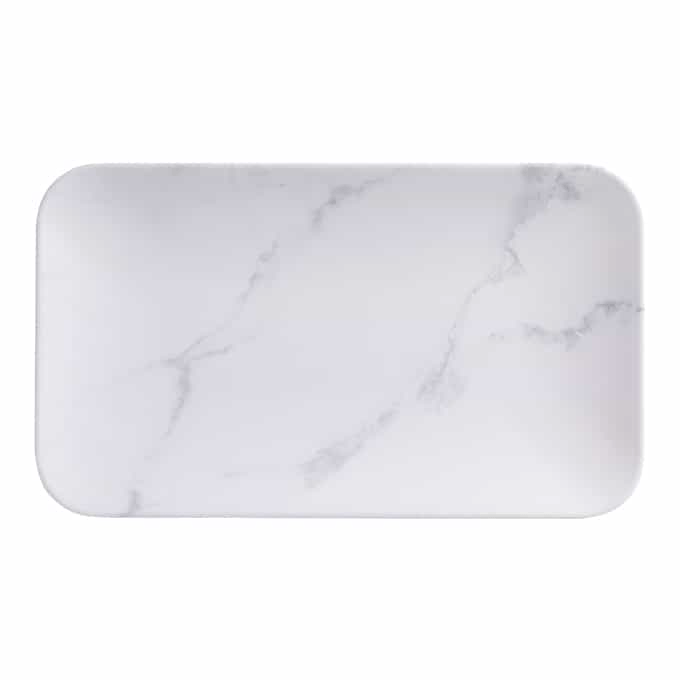 American Metalcraft MCP12MA Mix and Matte White 12" x 7" x 1" Melamine Rectagle PlatterShopAtDean