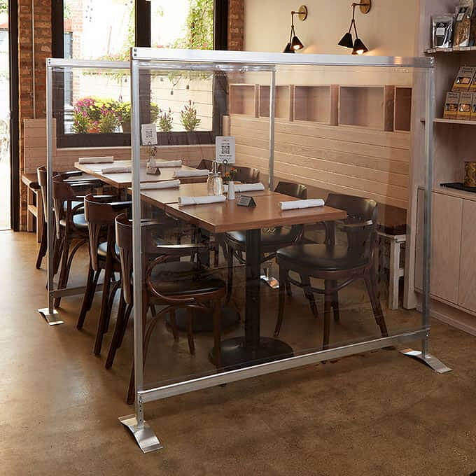 American Metalcraft RPC60 Clear Portable Restaurant Partition 60" x 60"ShopAtDean