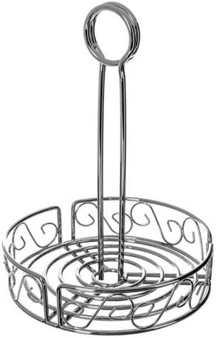 American Metalcraft SSCC7 7 - 1/2" Stainless Steel Round Scroll Design Condiment CaddyShopAtDean