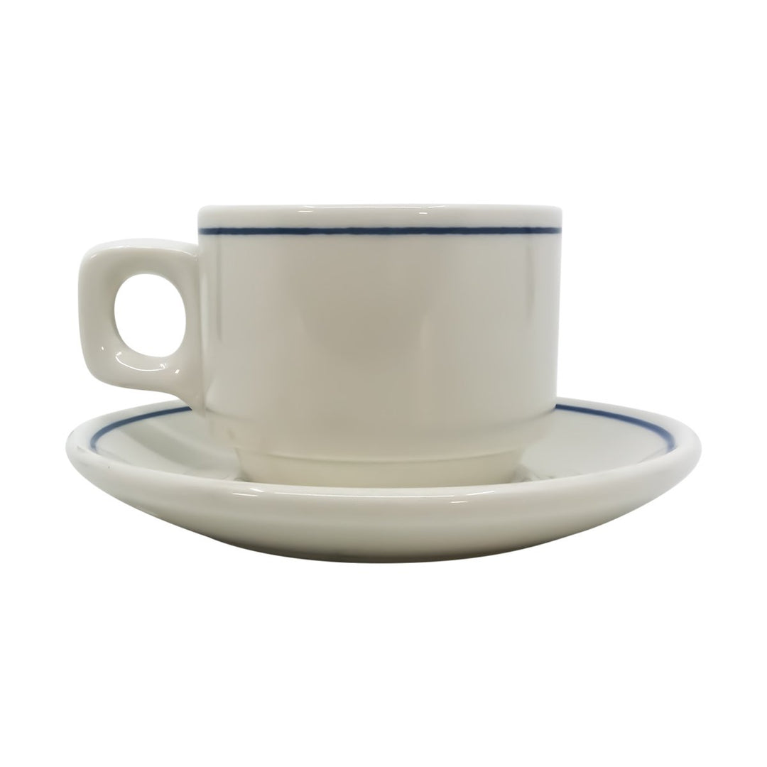 Dudson Duraline White with Blue Line Espresso 4 oz