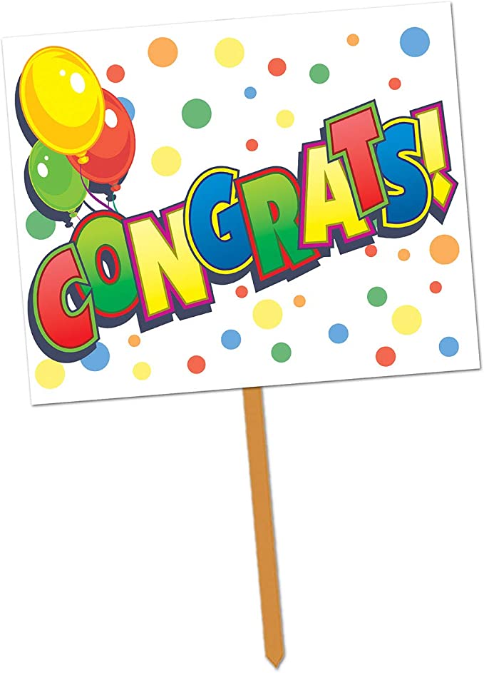 Beistle 53813 12" x 15" Congrats Yard Sign