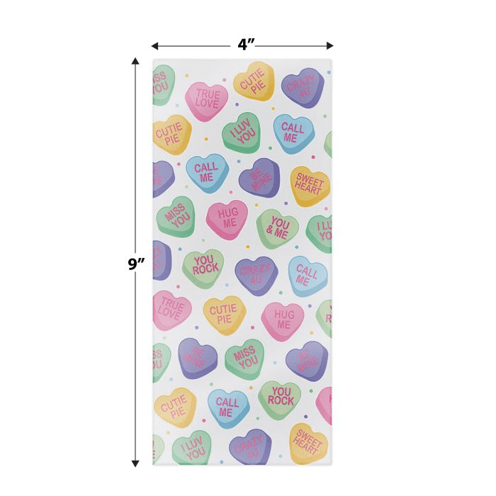 Candy Heart 70020 Cello Bags 4" x 9" x 2" - 25 CountShopAtDean