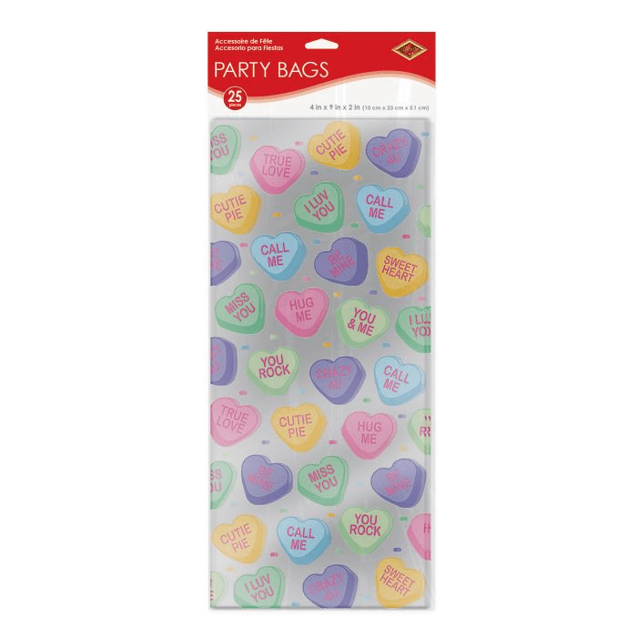 Candy Heart 70020 Cello Bags 4" x 9" x 2" - 25 CountShopAtDean