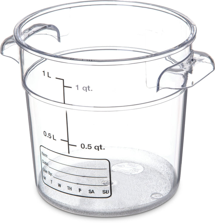 Carlisle 1076107 1 Qt Round Clear Container Storplus