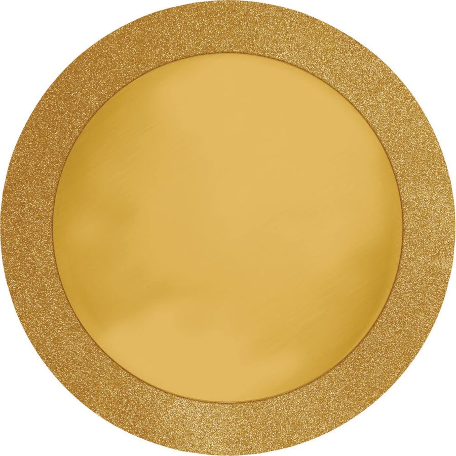 Creative Converting 861801 14" Round Gold Glitz Placemat with 2" Glitter BorderShopAtDean