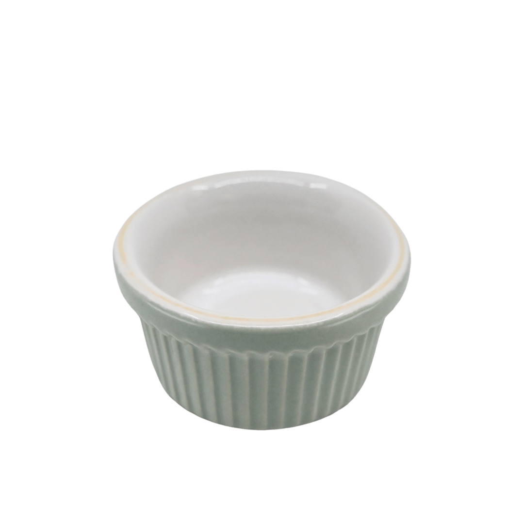 Diversified Ceramics DC13B Seafoam and Ultra White 2 oz Fluted RamekinShopAtDean