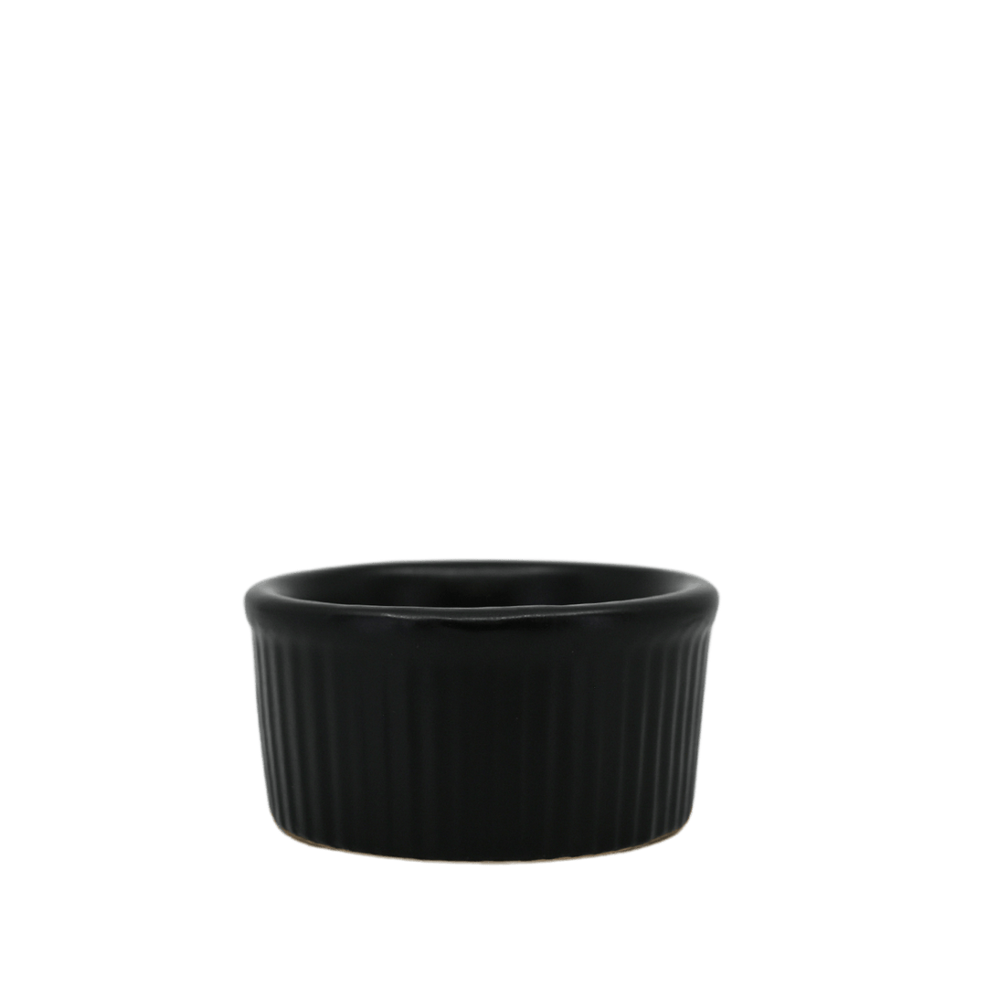 Diversified Ceramics DC834.5 Matte Black 4 oz Fluted RamekinShopAtDean