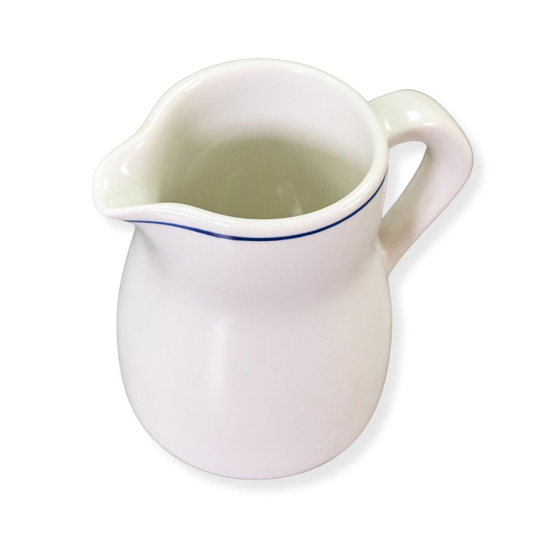 Dudson 3QKM625U White 9 oz Jug Creamer with Blue LineShopAtDean