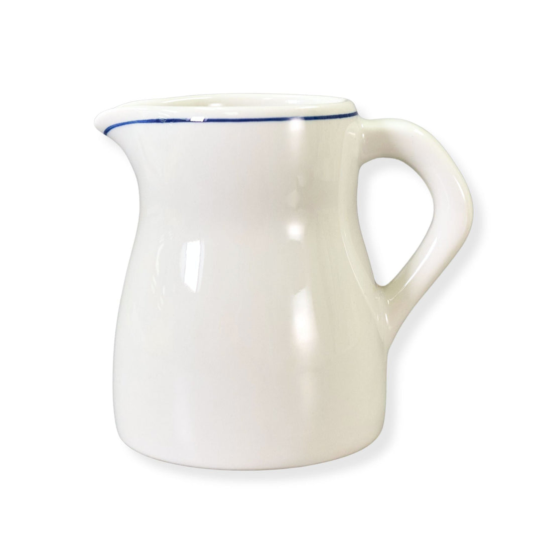 Dudson 3QKM625U White 9 oz Jug Creamer with Blue LineShopAtDean