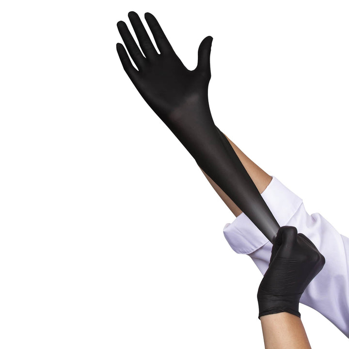 Food Handler 103 - 214 - BLK Medium Black Powder Free Nitrile GlovesShopAtDean