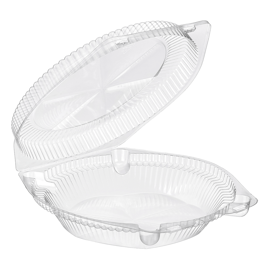 Inline Plastics SLP109 9" Round Clear Hinged Shallow Lid Pie ContainerShopAtDean