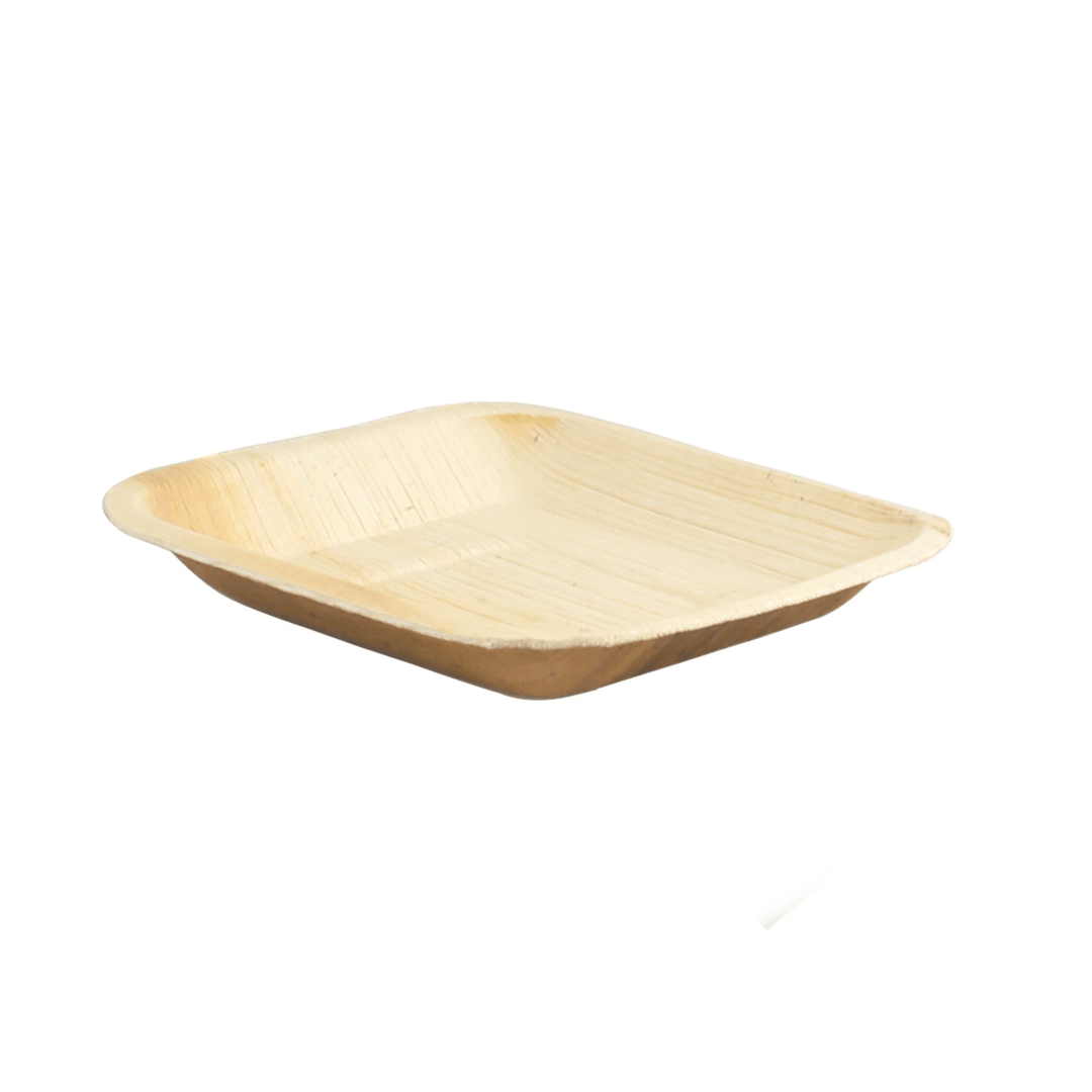 PacknWood 210BBA1717 6" Square Palm Leaf Plate with Rounded CornersShopAtDean