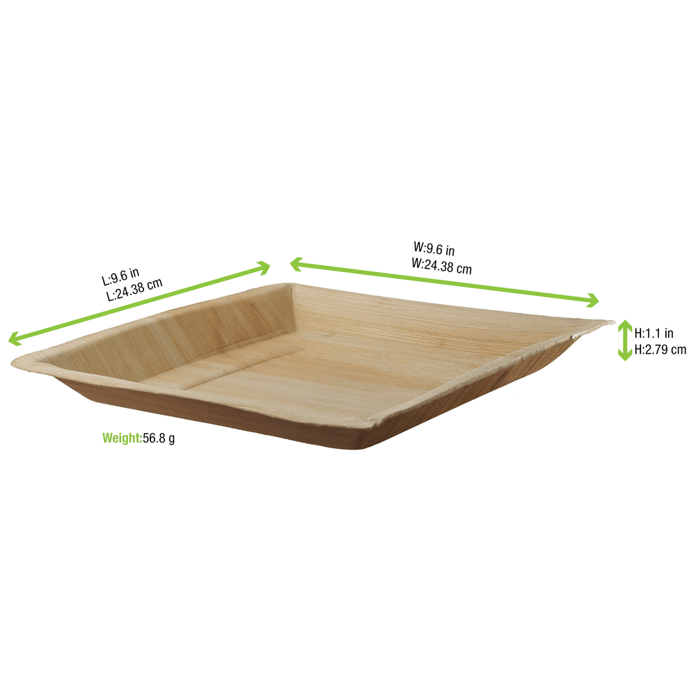 PacknWood 210BBA2424 10" Square Palm Leaf Dinner PlateShopAtDean